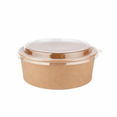 Pet lid for 750ml squat kraft salad bowl (6x50) (lids only)