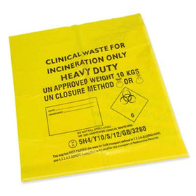 26 x 44 inch 40mu yellow biohazard refuse sacks