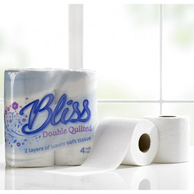 Bliss 2 ply double quilted toilet roll 24 metres, 10x4 pack =40 rolls per pack