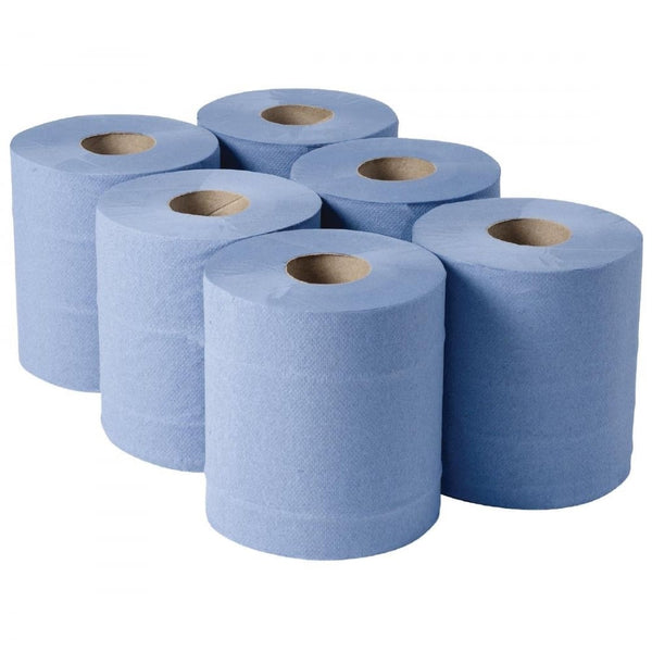centrefeed roll 2ply blue (6 per pack)