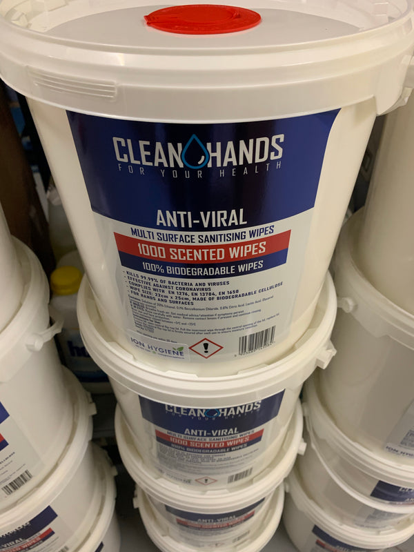 Anti viral disinfectant wipes large 1000 tub