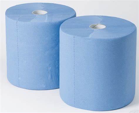 Industrial roll 2ply blue (2 per pack)